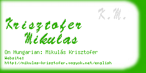 krisztofer mikulas business card